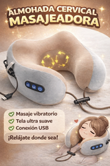 Almohada masajeadora cervical con vibración USB Kiden