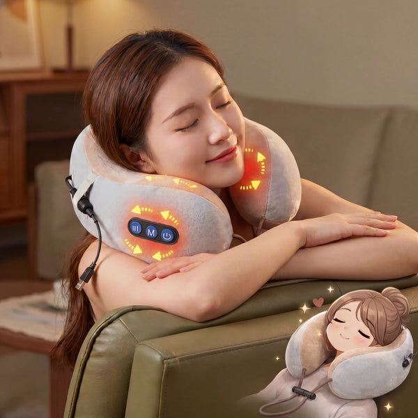 Almohada Masajeadora Cervical Kiden con Vibración USB